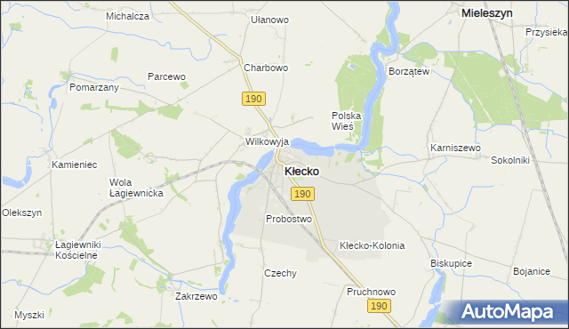 mapa Kłecko, Kłecko na mapie Targeo