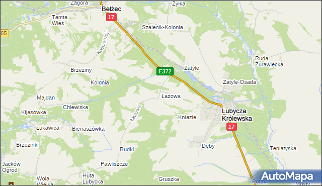 mapa Łazowa, Łazowa na mapie Targeo