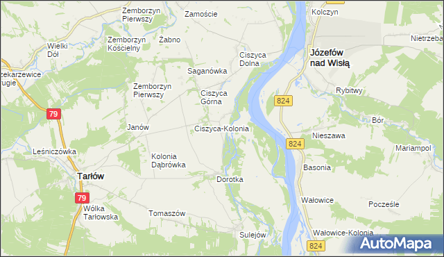 mapa Leśne Chałupy, Leśne Chałupy na mapie Targeo