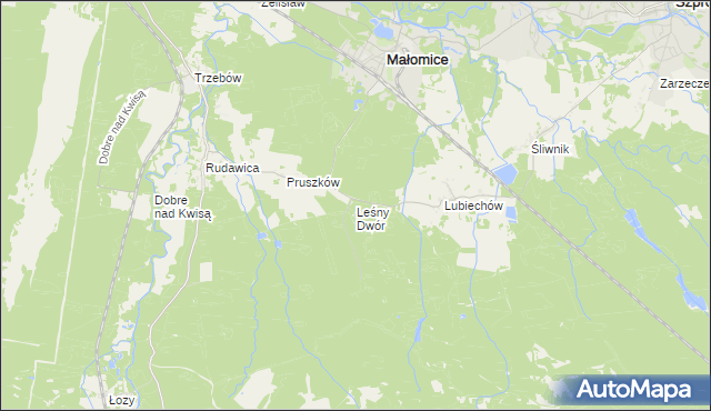 mapa Leśny Dwór gmina Osiecznica, Leśny Dwór gmina Osiecznica na mapie Targeo
