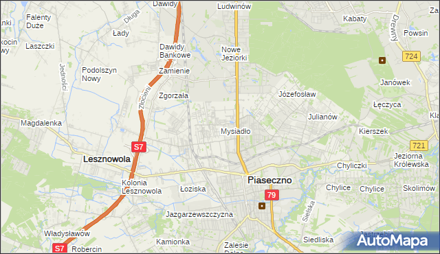 mapa Mysiadło, Mysiadło na mapie Targeo