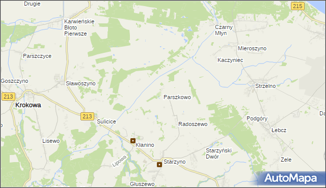 mapa Parszkowo, Parszkowo na mapie Targeo