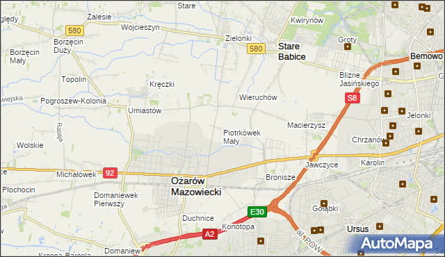 mapa Piotrkówek Mały, Piotrkówek Mały na mapie Targeo