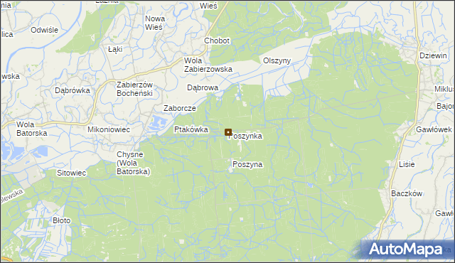 mapa Poszynka, Poszynka na mapie Targeo