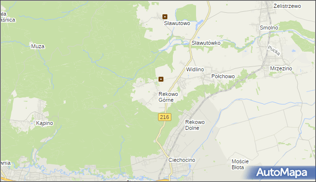 mapa Rekowo Górne, Rekowo Górne na mapie Targeo