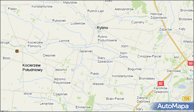 mapa Stary Szwarocin, Stary Szwarocin na mapie Targeo