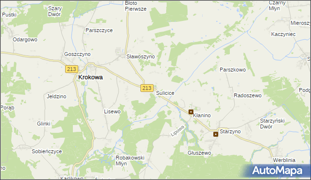 mapa Sulicice, Sulicice na mapie Targeo