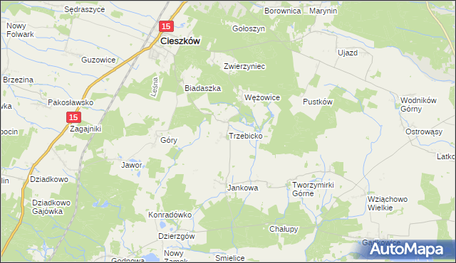 mapa Trzebicko, Trzebicko na mapie Targeo