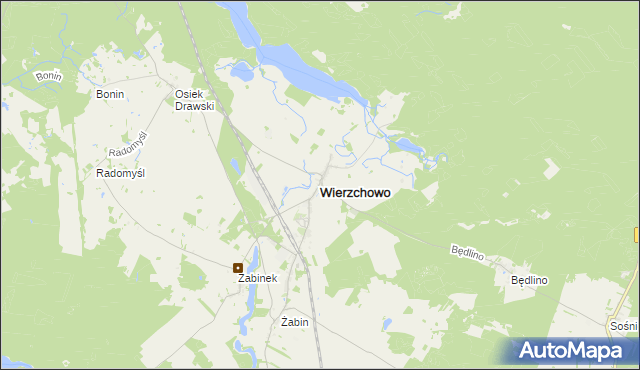 mapa Wierzchowo powiat drawski, Wierzchowo powiat drawski na mapie Targeo