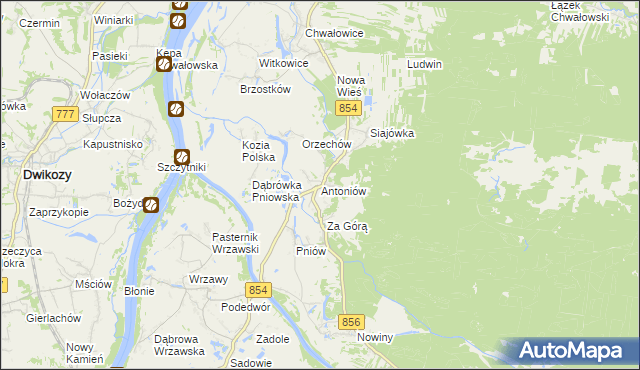 mapa Antoniów gmina Radomyśl nad Sanem, Antoniów gmina Radomyśl nad Sanem na mapie Targeo