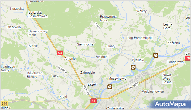 mapa Białobiel, Białobiel na mapie Targeo