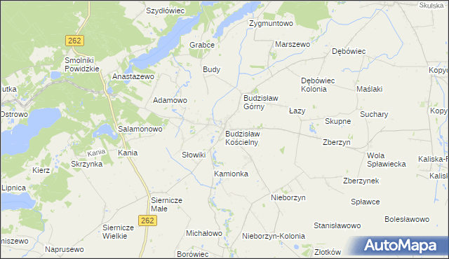 mapa Budzisław Kościelny, Budzisław Kościelny na mapie Targeo