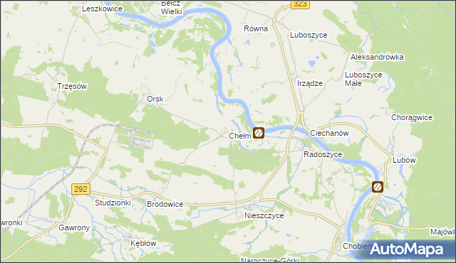 mapa Chełm gmina Rudna, Chełm gmina Rudna na mapie Targeo
