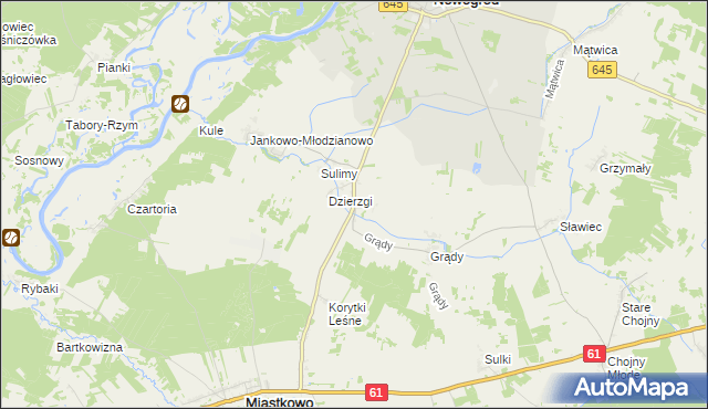 mapa Chmielewo gmina Nowogród, Chmielewo gmina Nowogród na mapie Targeo