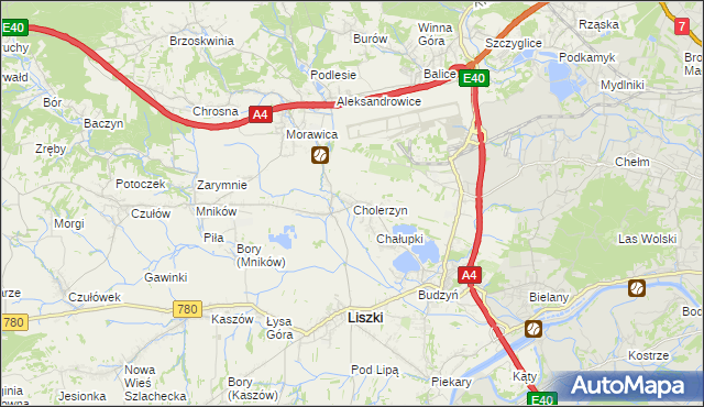 mapa Cholerzyn, Cholerzyn na mapie Targeo