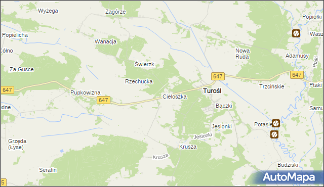 mapa Cieloszka, Cieloszka na mapie Targeo