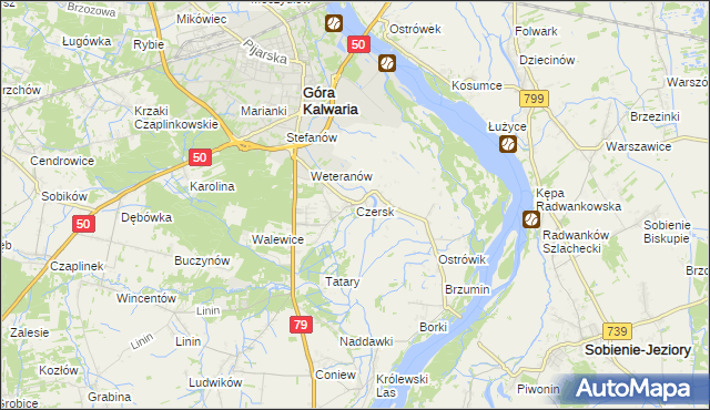 mapa Czersk gmina Góra Kalwaria, Czersk gmina Góra Kalwaria na mapie Targeo