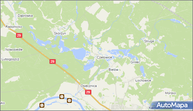 mapa Czetowice, Czetowice na mapie Targeo