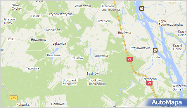 mapa Dębowola, Dębowola na mapie Targeo