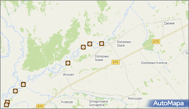 mapa Dolistowo Nowe, Dolistowo Nowe na mapie Targeo