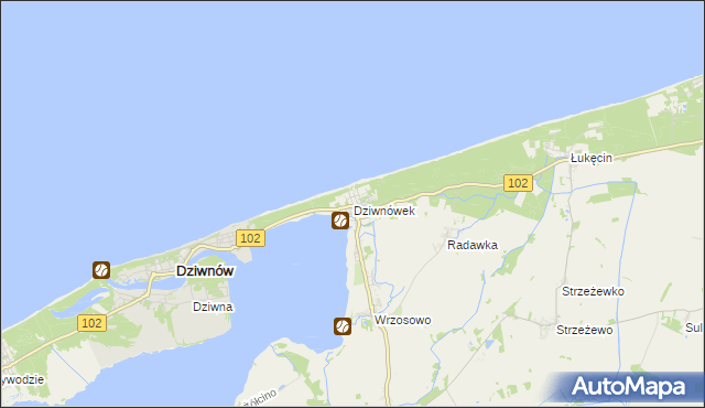 mapa Dziwnówek, Dziwnówek na mapie Targeo