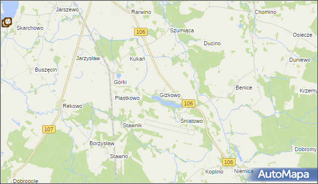 mapa Giżkowo, Giżkowo na mapie Targeo