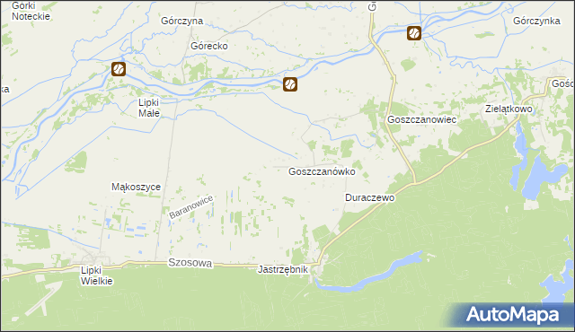 mapa Goszczanówko, Goszczanówko na mapie Targeo