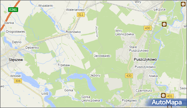 mapa Jarosławiec gmina Komorniki, Jarosławiec gmina Komorniki na mapie Targeo