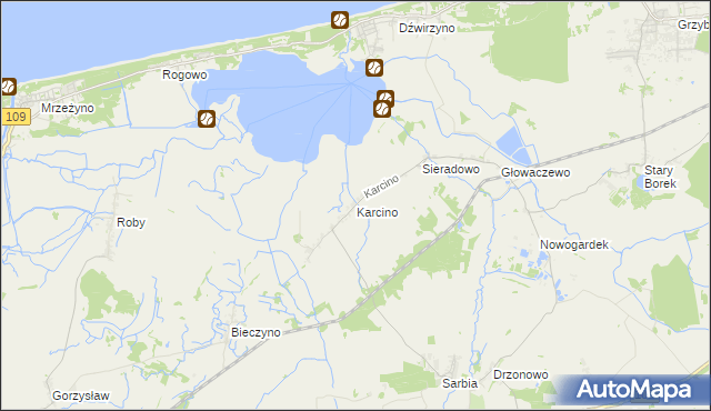 mapa Karcino, Karcino na mapie Targeo