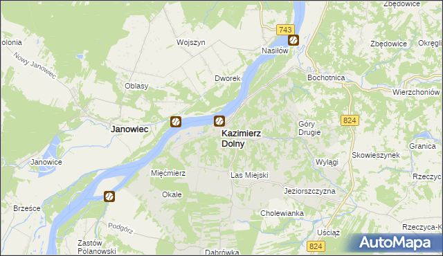 mapa Kazimierz Dolny, Kazimierz Dolny na mapie Targeo