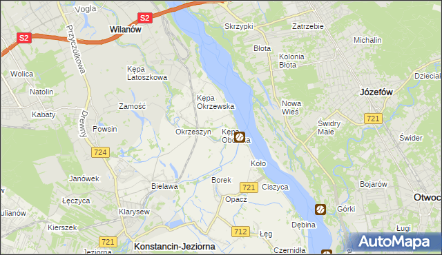 mapa Kępa Oborska, Kępa Oborska na mapie Targeo