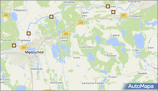 mapa Kolno-Młyn, Kolno-Młyn na mapie Targeo