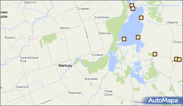 mapa Krzewsk, Krzewsk na mapie Targeo