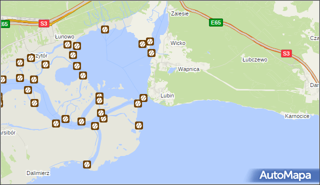 mapa Lubin gmina Międzyzdroje, Lubin gmina Międzyzdroje na mapie Targeo