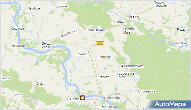 mapa Luboszyce gmina Jemielno, Luboszyce gmina Jemielno na mapie Targeo