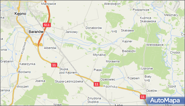 mapa Młynarka, Młynarka na mapie Targeo