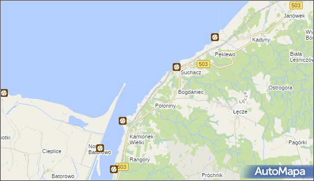 mapa Nadbrzeże gmina Tolkmicko, Nadbrzeże gmina Tolkmicko na mapie Targeo