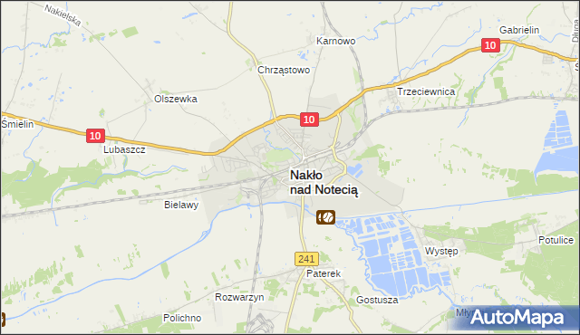 mapa Nakło nad Notecią, Nakło nad Notecią na mapie Targeo