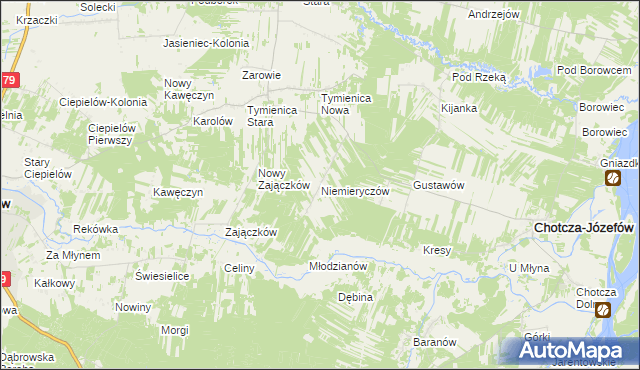 mapa Niemieryczów, Niemieryczów na mapie Targeo