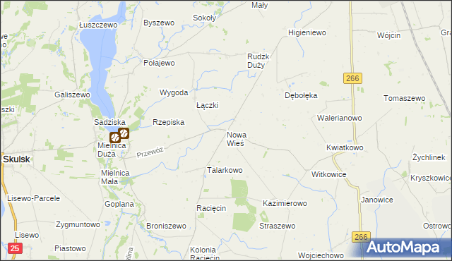 mapa Nowa Wieś gmina Piotrków Kujawski, Nowa Wieś gmina Piotrków Kujawski na mapie Targeo