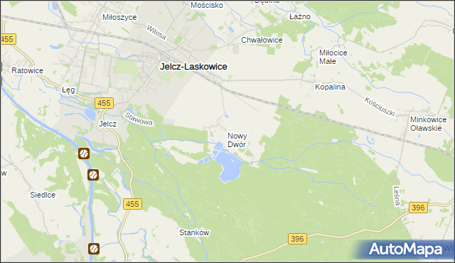mapa Nowy Dwór gmina Jelcz-Laskowice, Nowy Dwór gmina Jelcz-Laskowice na mapie Targeo