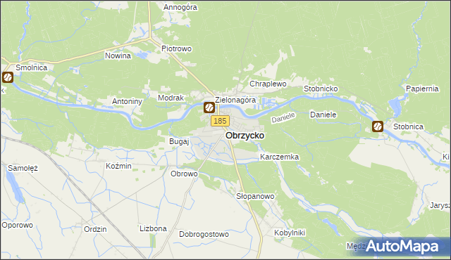 mapa Obrzycko, Obrzycko na mapie Targeo