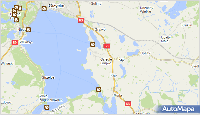 mapa Osiedle Grajwo, Osiedle Grajwo na mapie Targeo