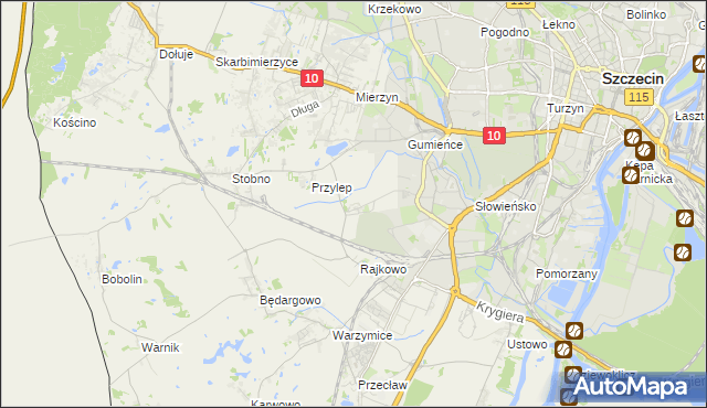 mapa Ostoja gmina Kołbaskowo, Ostoja gmina Kołbaskowo na mapie Targeo