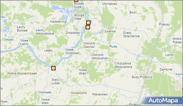 mapa Ostrykół Włościański, Ostrykół Włościański na mapie Targeo