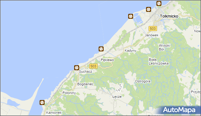 mapa Pęklewo, Pęklewo na mapie Targeo