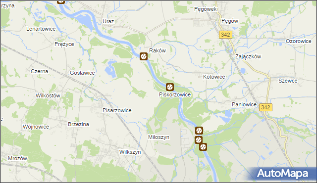 mapa Piskorzowice, Piskorzowice na mapie Targeo