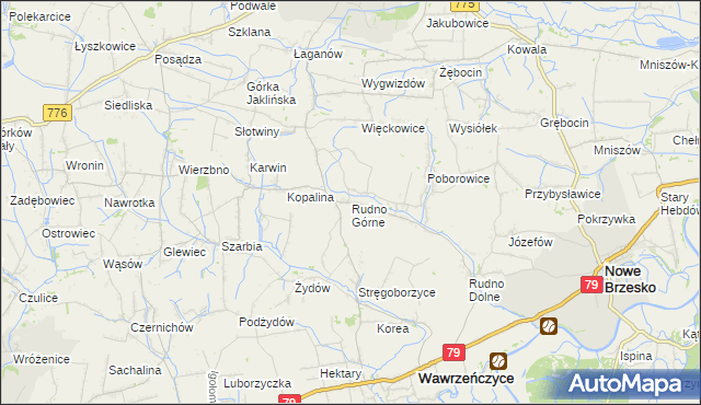 mapa Rudno Górne, Rudno Górne na mapie Targeo