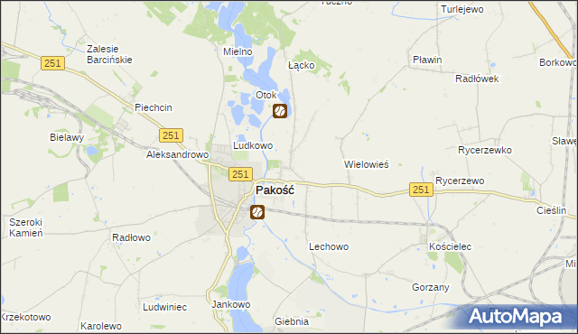 mapa Rybitwy gmina Pakość, Rybitwy gmina Pakość na mapie Targeo