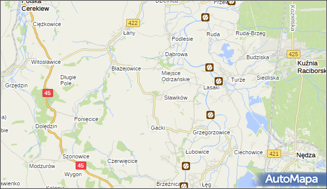 mapa Sławików, Sławików na mapie Targeo